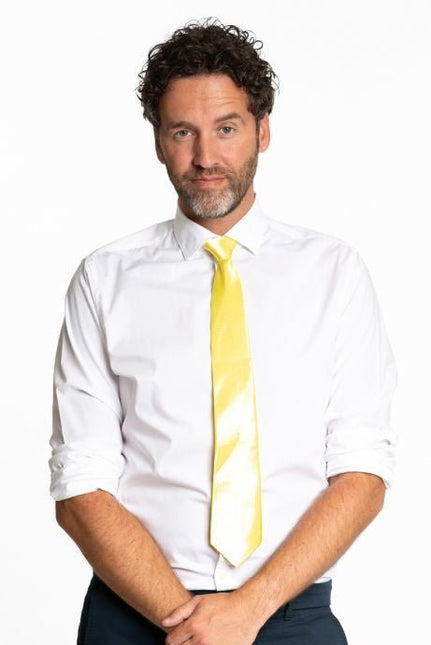 Stropdas Neon Geel 50cm van Partychimp koop je bij Partywinkel