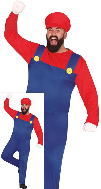 Super Mario Kostuum Rood Blauw Heren van Fiestas Guirca koop je bij Partywinkel