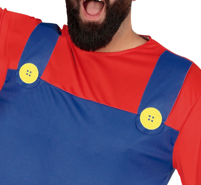 Super Mario Kostuum Rood Blauw Heren van Fiestas Guirca koop je bij Partywinkel
