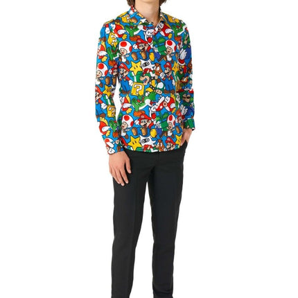 Super Mario Overhemd Jongen Tiener OppoSuits van OppoSuits koop je bij Partywinkel