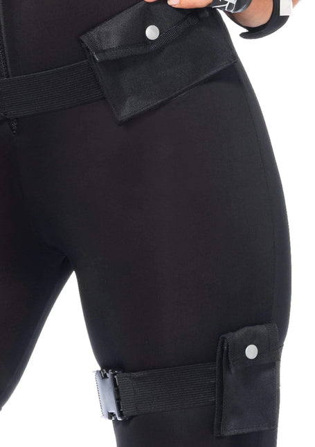 Swat Catsuit Zwart Dames Leg Avenue van Leg Avenue koop je bij Partywinkel