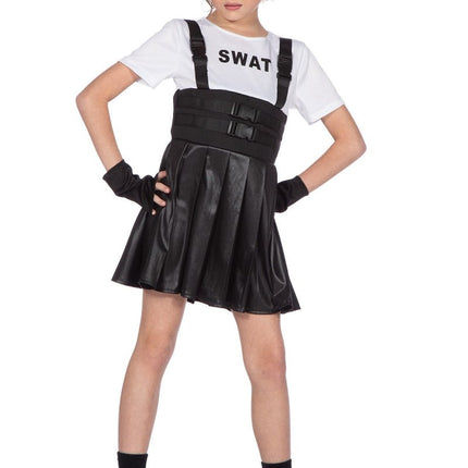 Swat Jurk Zwart Wit Meisje van Wilbers & Wilbers koop je bij Partywinkel