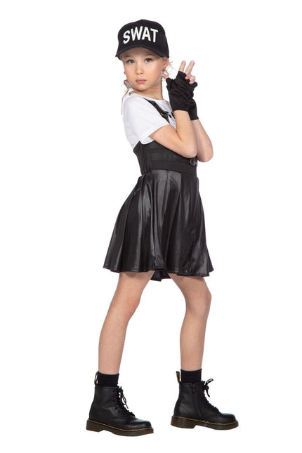 Swat Jurk Zwart Wit Meisje van Wilbers & Wilbers koop je bij Partywinkel