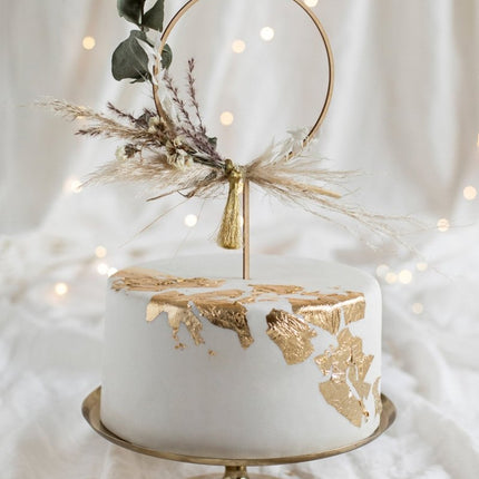 Taarttopper Ring Hout 24,5cm van Partydeco koop je bij Partywinkel