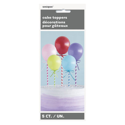 Taarttoppers Ballonnen 32,1cm 5st van Unique koop je bij Partywinkel