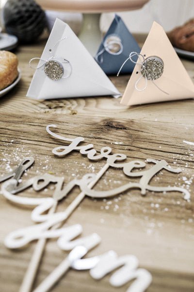 Taarttoppers Love Zilver 13cm 6st van Partydeco koop je bij Partywinkel