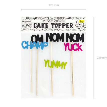 Taarttoppers Monster 21,5cm 6st van Partydeco koop je bij Partywinkel