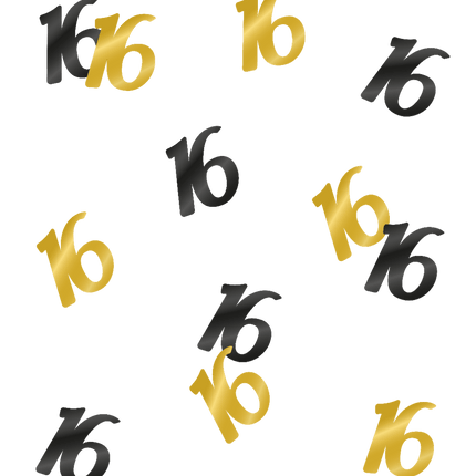 Tafelconfetti 16 Jaar 20gr van Paper Dreams koop je bij Partywinkel