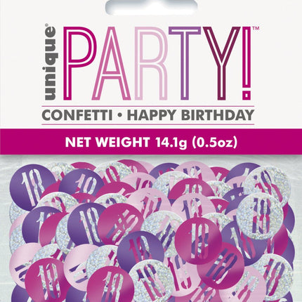 Tafelconfetti 18 Jaar Roze 14gr van Unique koop je bij Partywinkel