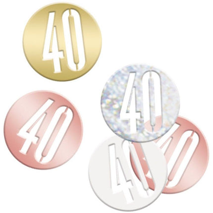 Tafelconfetti 40 Jaar Metallic 11cm 114gr van Unique koop je bij Partywinkel