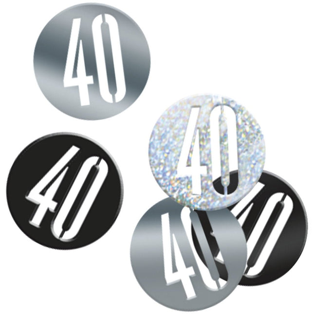Tafelconfetti 40 Jaar Zwart 14gr van Unique koop je bij Partywinkel