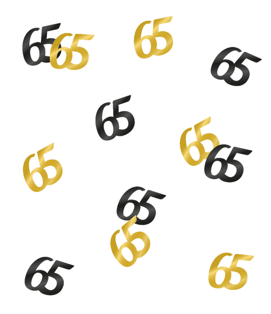 Tafelconfetti 65 Jaar 20gr van Paper Dreams koop je bij Partywinkel