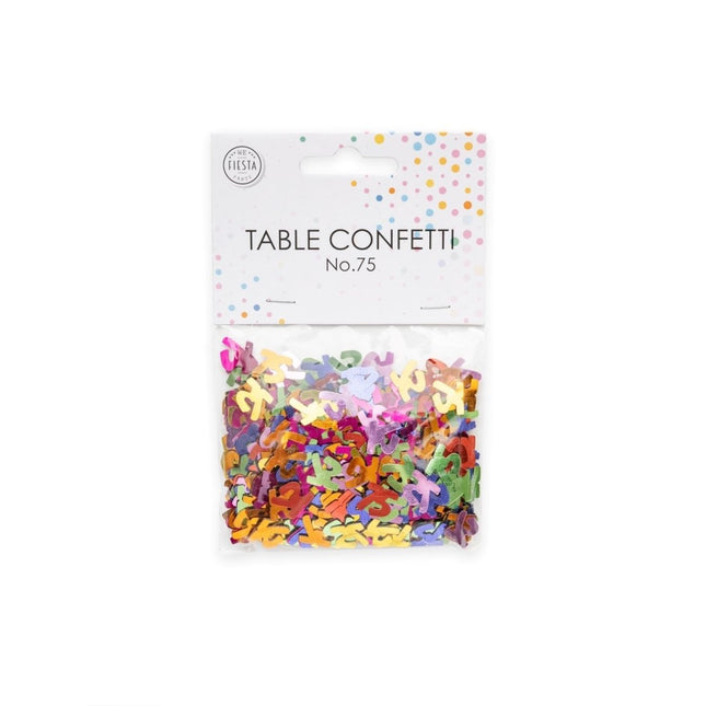 Tafelconfetti 75 Jaar Gekleurd van WeFiesta koop je bij Partywinkel