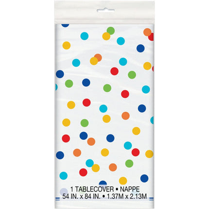 Tafelkleed Confetti Regenboog 2,13m van Unique koop je bij Partywinkel
