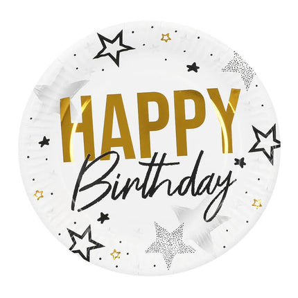 Tafelset 'Happy birthday' (6 bordjes, 6 bekertjes, 12 servetten) van Boland koop je bij Partywinkel