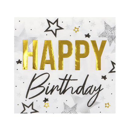 Tafelset 'Happy birthday' (6 bordjes, 6 bekertjes, 12 servetten) van Boland koop je bij Partywinkel