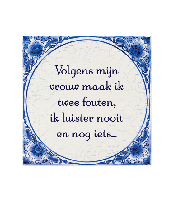 Tegels delfts blauw Twee fouten 15cm van Paper Dreams koop je bij Partywinkel