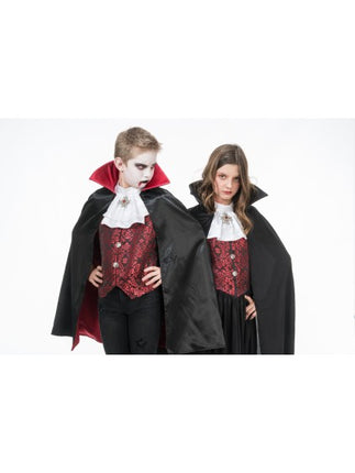 Theodora-vampyrkostume til piger, sort og rødt