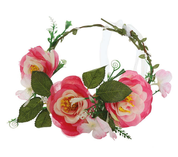 Tiara Bloemen Roze van Fiestas Guirca koop je bij Partywinkel