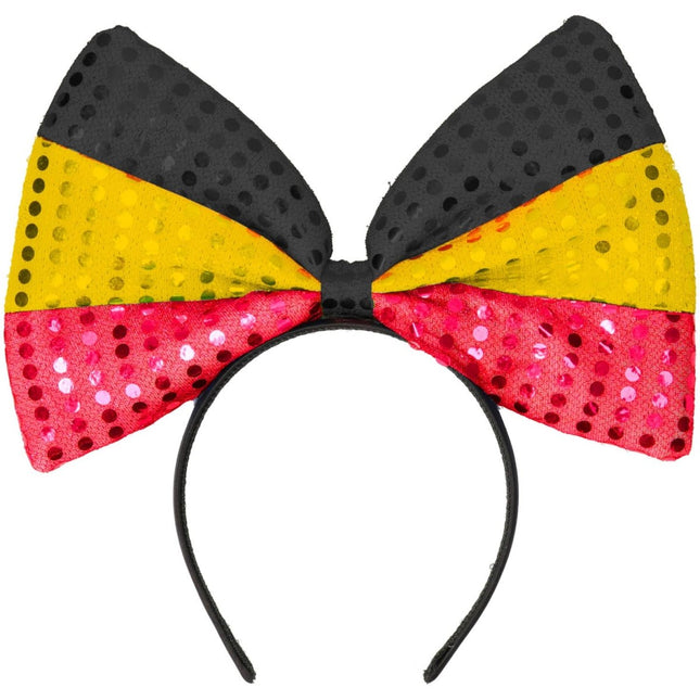Tiara met Strik België Zwart - Geel - Rood van Folat koop je bij Partywinkel