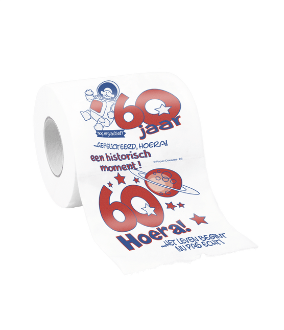 Toiletpapier 60 Jaar van Paper Dreams koop je bij Partywinkel