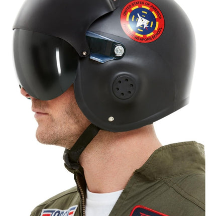 Top Gun Helm Zwart van Smiffys koop je bij Partywinkel