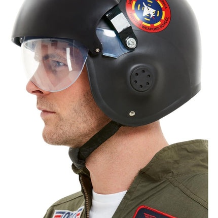 Top Gun Helm Zwart van Smiffys koop je bij Partywinkel