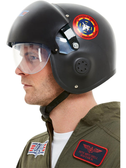Top Gun Helm Zwart van Smiffys koop je bij Partywinkel