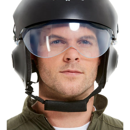 Top Gun Helm Zwart van Smiffys koop je bij Partywinkel