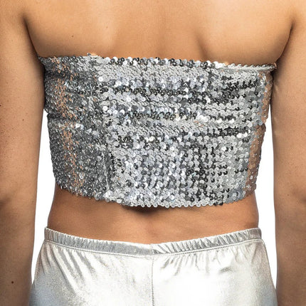 Top Sparkle zilver (M/L stretch) van Boland koop je bij Partywinkel
