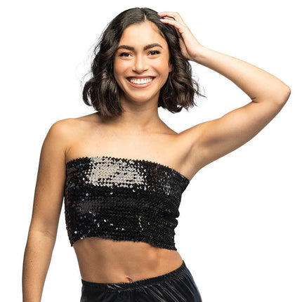 Top Sparkle zwart (M/L stretch) van Boland koop je bij Partywinkel