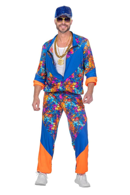 Blauw Oranje Trainingspak Fout Heren 2 delig van Wilbers & Wilbers koop je bij Partywinkel