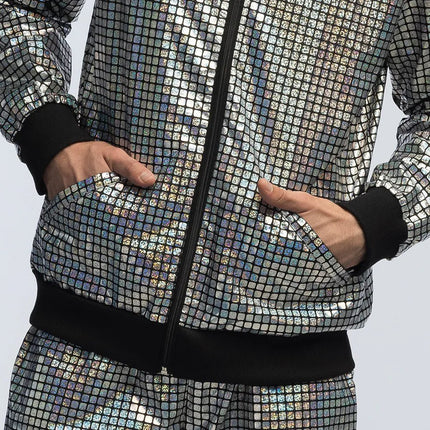 Trainingspak Disco diamond dude zilver van Boland koop je bij Partywinkel