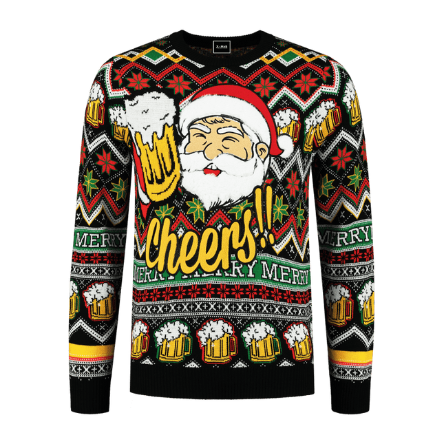 Trui Santa fluffy beard, Cheers Heren van Haus Huberts koop je bij Partywinkel