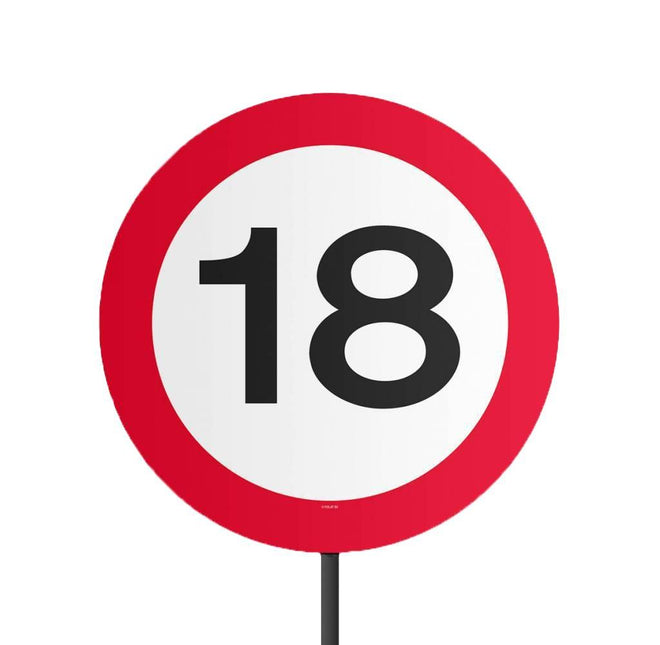 Tuinbord 18 Jaar Verkeersbord 52cm van Folat koop je bij Partywinkel