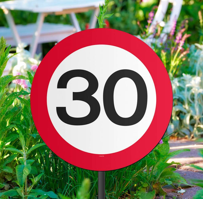 Tuinbord 30 Jaar Verkeersbord 52cm van Folat koop je bij Partywinkel