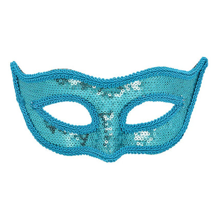 Turquoise Oogmasker Venice van Boland koop je bij Partywinkel