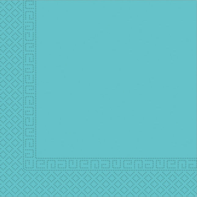 Turquoise Servetten 3 Laags 33cm 20st van Procos koop je bij Partywinkel