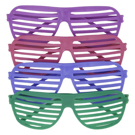 Uitdeelcadeautjes Brillen Gekleurd 17cm 4st van Unique koop je bij Partywinkel