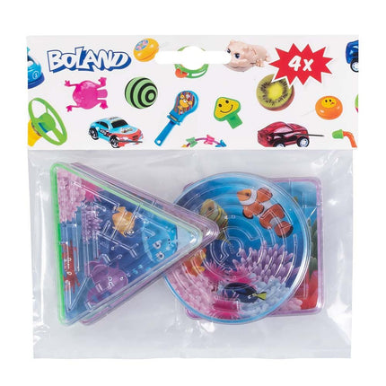 Uitdeelcadeautjes Doolhof Spelletjes 6,5cm 4st van Boland koop je bij Partywinkel