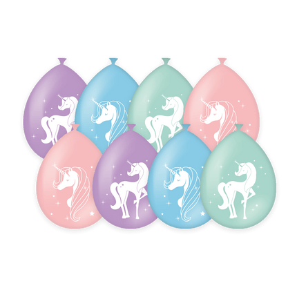 Unicorn Ballonnen Gekleurd 30cm 8st van Paper Dreams koop je bij Partywinkel