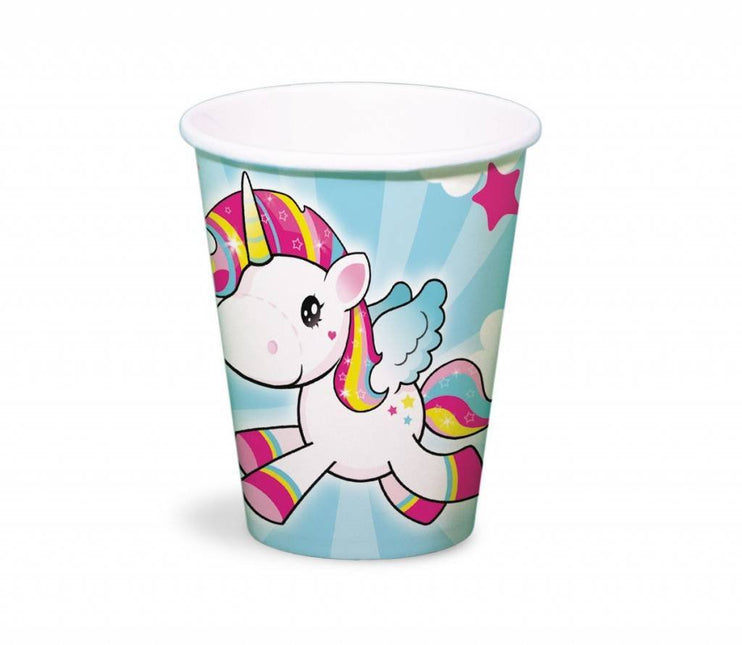 Unicorn Bekers Karton 250ml 8st van Folat koop je bij Partywinkel