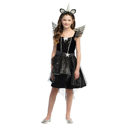 Unicorn Jurk Zwart Meisje van Boland koop je bij Partywinkel