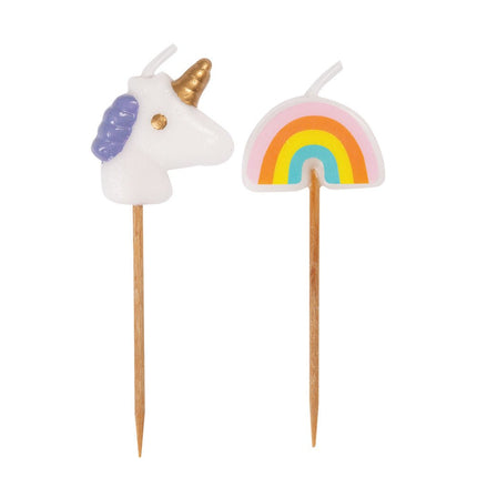 Unicorn Kaarsen Set 8cm 6st van Unique koop je bij Partywinkel