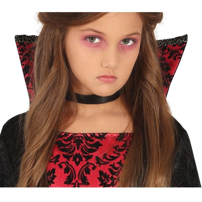 Vampier Halloween Kostuum Meisje Zwart Rood van Fiestas Guirca koop je bij Partywinkel
