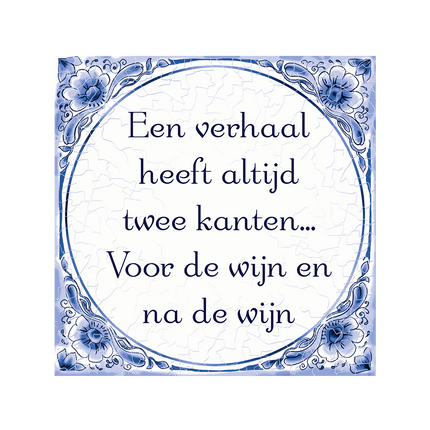Verhaal Twee Kanten Delftsblauw Tegel van Paper Dreams koop je bij Partywinkel