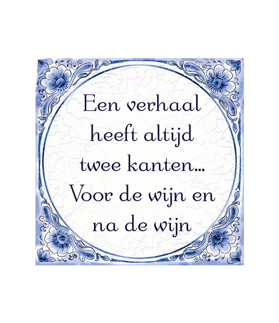 Verhaal Twee Kanten Delftsblauw Tegel van Paper Dreams koop je bij Partywinkel