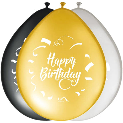 Verjaardag Ballonnen Happy Birthday 30cm 8st van Folat koop je bij Partywinkel