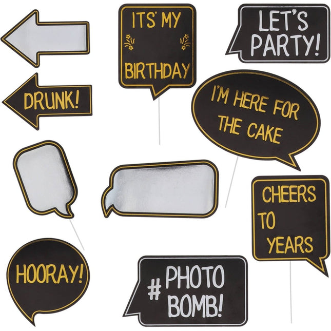 Verjaardag Photobooth Props 10st van Folat koop je bij Partywinkel