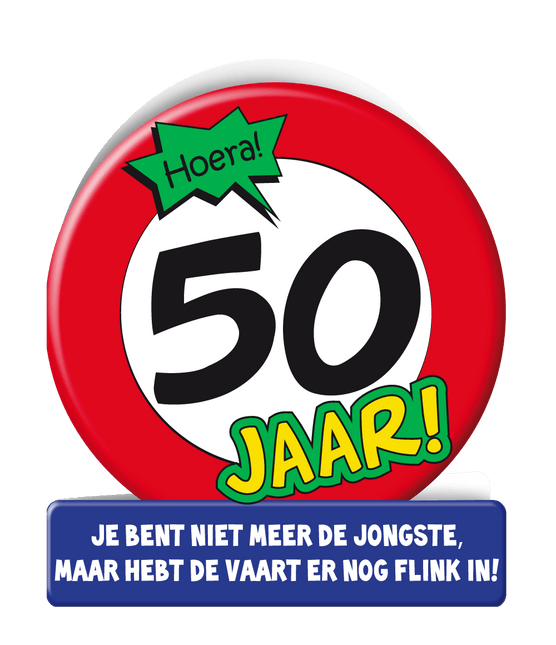 Verjaardagskaart 50 Jaar Verkeersbord 16,5cm van Paper Dreams koop je bij Partywinkel
